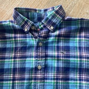 Boys Vineyard Vines Size 12-14 Medium Plaid Long Sleeve Button Down